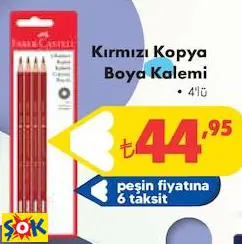 FABER CASTELL KIRMIZI KOPYA BOYA KALEMİ 4'LÜ